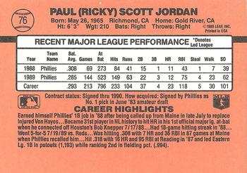 1990 Donruss #76 Ricky Jordan Back