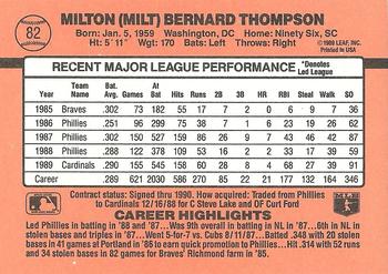 1990 Donruss #82 Milt Thompson Back