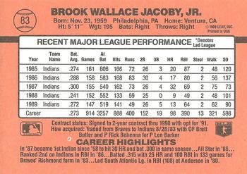 1990 Donruss #83 Brook Jacoby Back