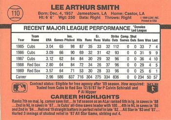 1990 Donruss #110 Lee Smith Back