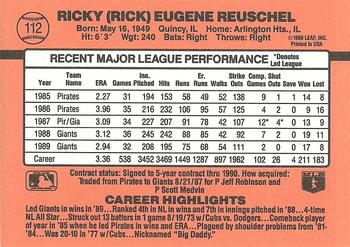 1990 Donruss #112 Rick Reuschel Back
