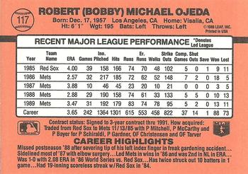 1990 Donruss #117 Bob Ojeda Back