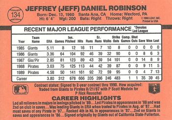 1990 Donruss #134 Jeff Robinson Back