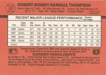 1990 Donruss #140 Robby Thompson Back