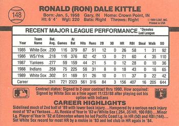 1990 Donruss #148 Ron Kittle Back