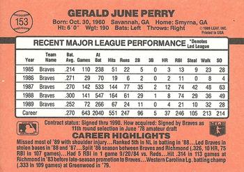 1990 Donruss #153 Gerald Perry Back