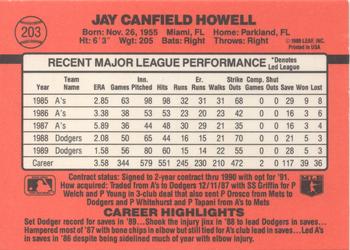 1990 Donruss #203 Jay Howell Back