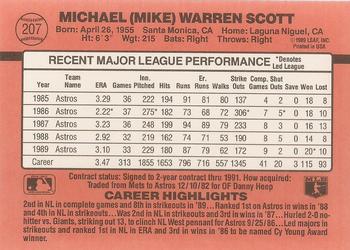 1990 Donruss #207 Mike Scott Back