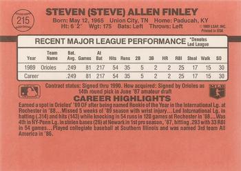 1990 Donruss #215 Steve Finley Back