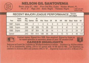 1990 Donruss #224 Nelson Santovenia Back