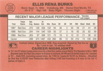 1990 Donruss #228 Ellis Burks Back