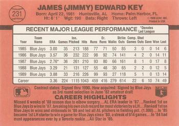 1990 Donruss #231 Jimmy Key Back