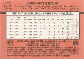 1990 Donruss #233 Eric Davis Back
