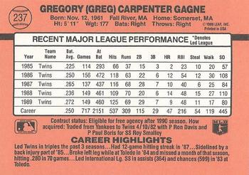 1990 Donruss #237 Greg Gagne Back