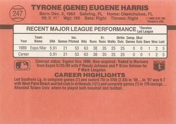 1990 Donruss #247 Gene Harris Back
