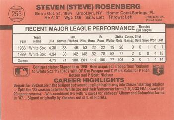1990 Donruss #253 Steve Rosenberg Back