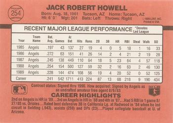1990 Donruss #254 Jack Howell Back