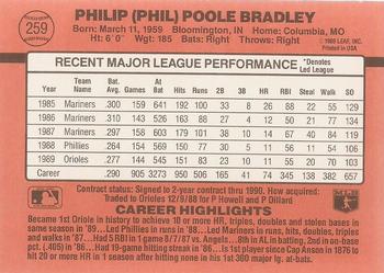 1990 Donruss #259 Phil Bradley Back