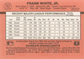 1990 Donruss #262 Frank White Back