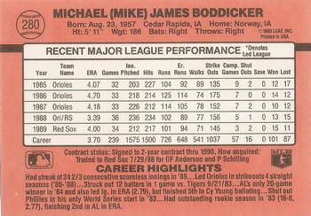 1990 Donruss #280 Mike Boddicker Back
