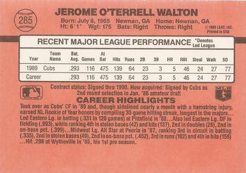 1990 Donruss #285 Jerome Walton Back