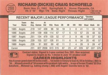 1990 Donruss #288 Dick Schofield Back