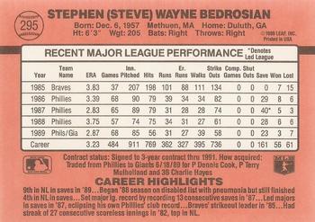 1990 Donruss #295 Steve Bedrosian Back