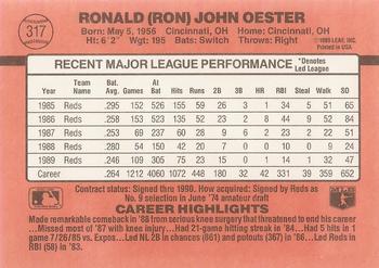 1990 Donruss #317 Ron Oester Back