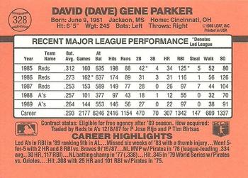 1990 Donruss #328 Dave Parker Back