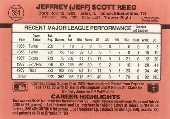 1990 Donruss #351 Jeff Reed Back