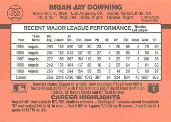 1990 Donruss #352 Brian Downing Back