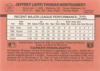 1990 Donruss #380 Jeff Montgomery Back