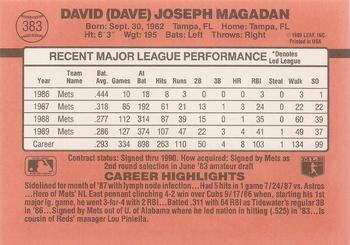 1990 Donruss #383 Dave Magadan Back
