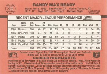 1990 Donruss #396 Randy Ready Back