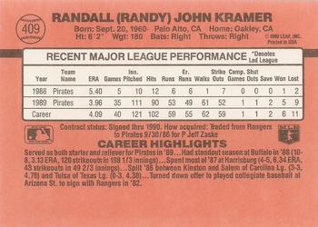 1990 Donruss #409 Randy Kramer Back
