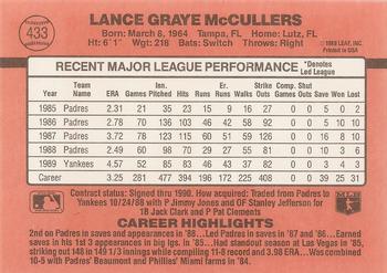 1990 Donruss #433 Lance McCullers Back