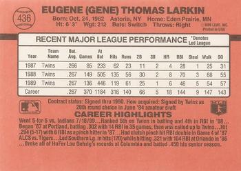 1990 Donruss #436 Gene Larkin Back