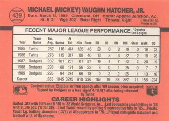 1990 Donruss #439 Mickey Hatcher Back