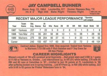 1990 Donruss #448 Jay Buhner Back