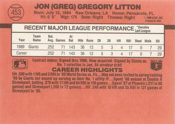 1990 Donruss #453 Greg Litton Back