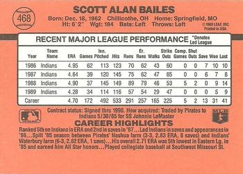 1990 Donruss #468 Scott Bailes Back