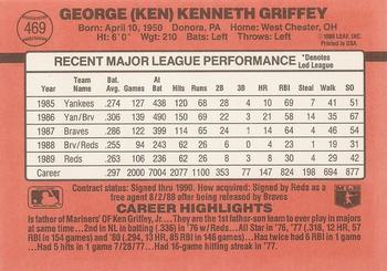 1990 Donruss #469 Ken Griffey Back