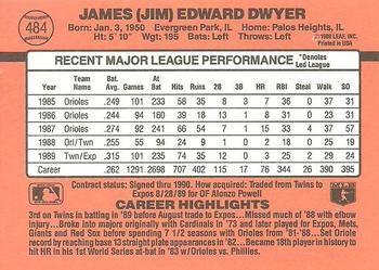 1990 Donruss #484 Jim Dwyer Back