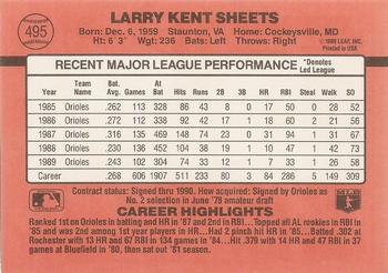 1990 Donruss #495 Larry Sheets Back