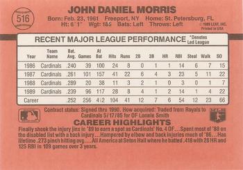 1990 Donruss #516 John Morris Back
