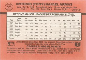 1990 Donruss #525 Tony Armas Back