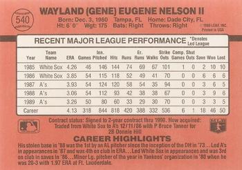 1990 Donruss #540 Gene Nelson Back