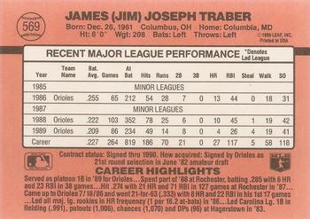1990 Donruss #569 Jim Traber Back