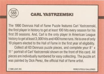 1990 Donruss #588 Carl Yastrzemski Back