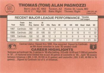 1990 Donruss #591 Tom Pagnozzi Back